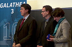 Fra venstre: Professor Minik Rosing, professor Ole Mertz og professor Katherine Richardson. Foto: Kent Pørksen.