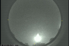 Et billede fra et videokamera i Aalborg, der fangede ildkuglen. 