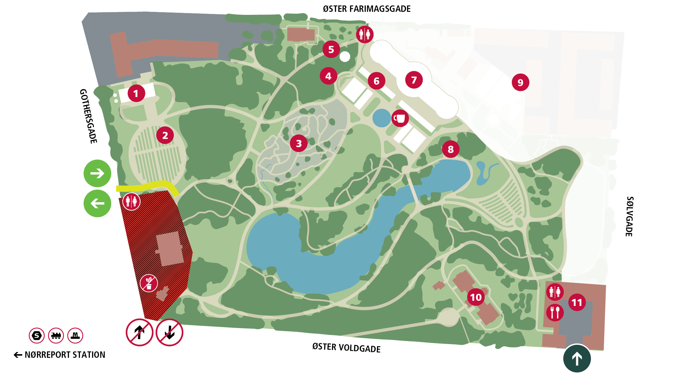 Map over the Botanical Garden from 22 April to 14 May